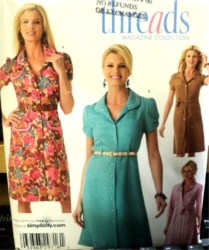 4171 SMART SS-LS COLLAR SHIRTWAIST DRESS,BELT PATTERN 16-24